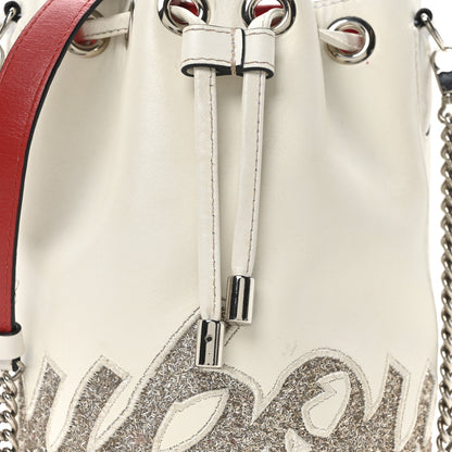 Christian Louboutin Calfskin Glitter Marie Jane Bucket White 7 of 9