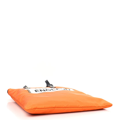 Burberry Nylon London England Print Logo Flat Tote Orange 4 of 8