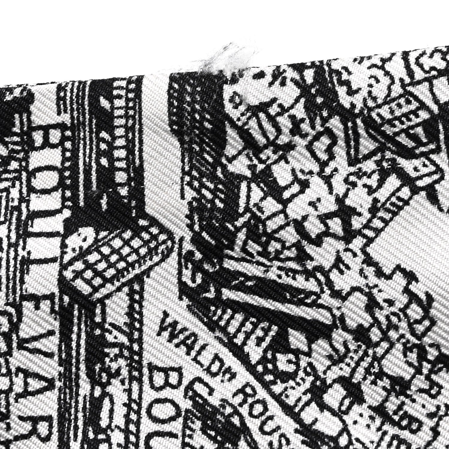 Christian Dior Silk Plan De Paris Mitzah Scarf White Black 3 of 3