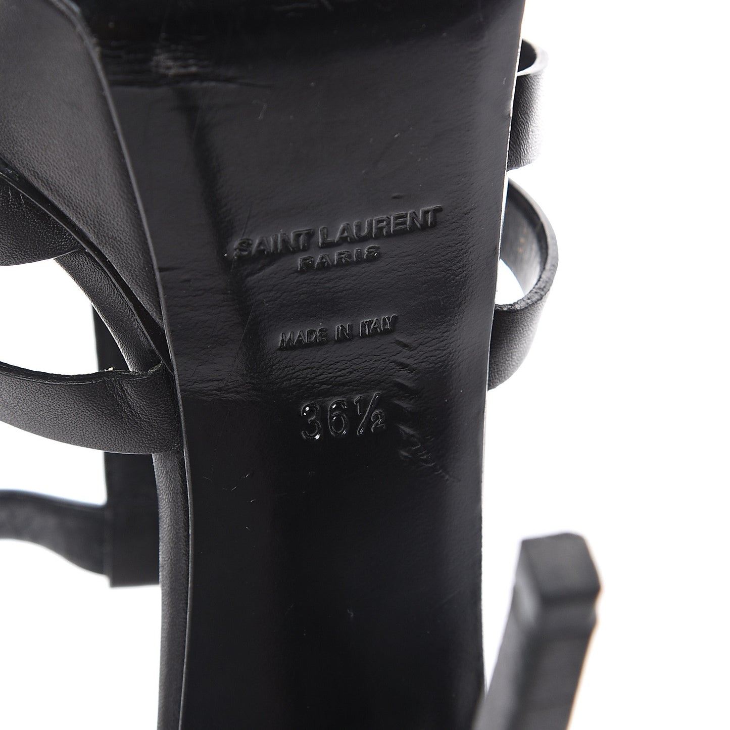 Calfskin Bianca 105 Platform Sandals 36.5 Black