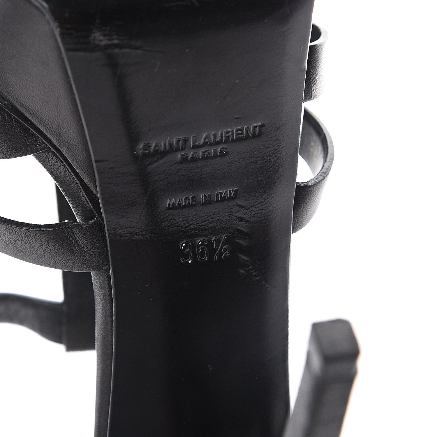 Saint Laurent Calfskin Bianca 105 Platform Sandals 36.5 Black 7 of 7