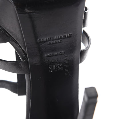Saint Laurent Calfskin Bianca 105 Platform Sandals 36.5 Black 7 of 7