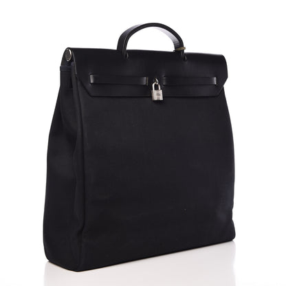 Hermes Toile Vache Calfskin Herbag 39 MM Black 3 of 15