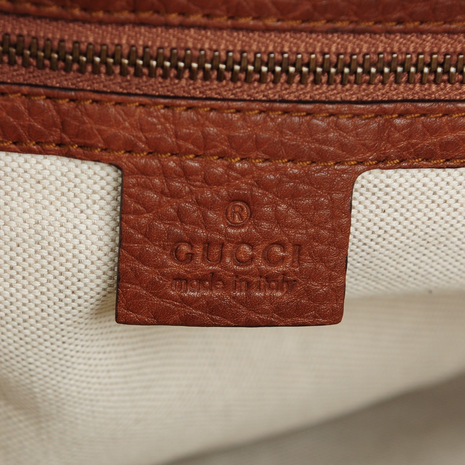 Gucci Pebbled Calfskin Ride Medium Top Handle Bag Brown 6 of 8