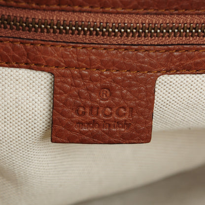 Gucci Pebbled Calfskin Ride Medium Top Handle Bag Brown 6 of 8