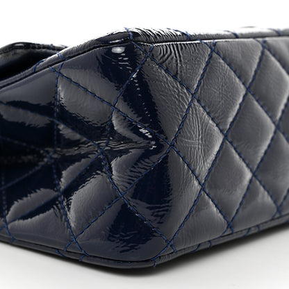 Chanel Distressed Patent Quilted 2.55 Reissue 227 Flap Dark Blue 9 of 13