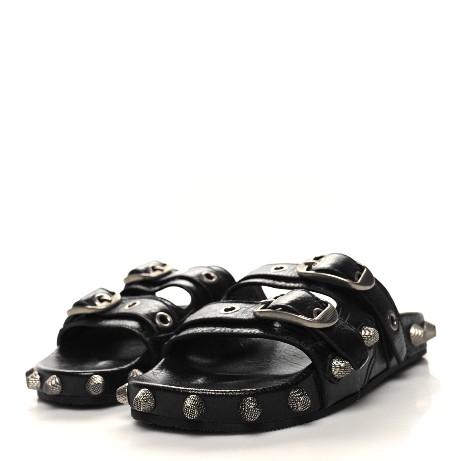 Balenciaga Agneau Arena Cagole Mens Slide Sandals 40 Black 3 of 7