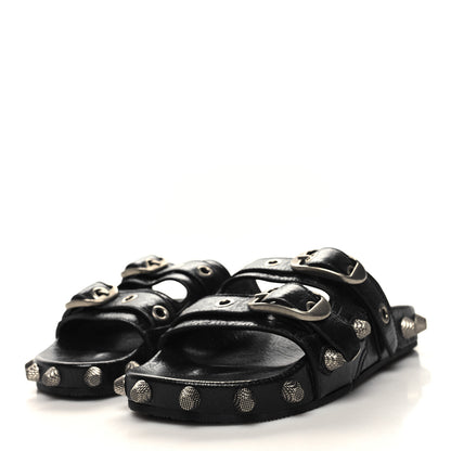 Balenciaga Agneau Arena Cagole Mens Slide Sandals 40 Black 3 of 7