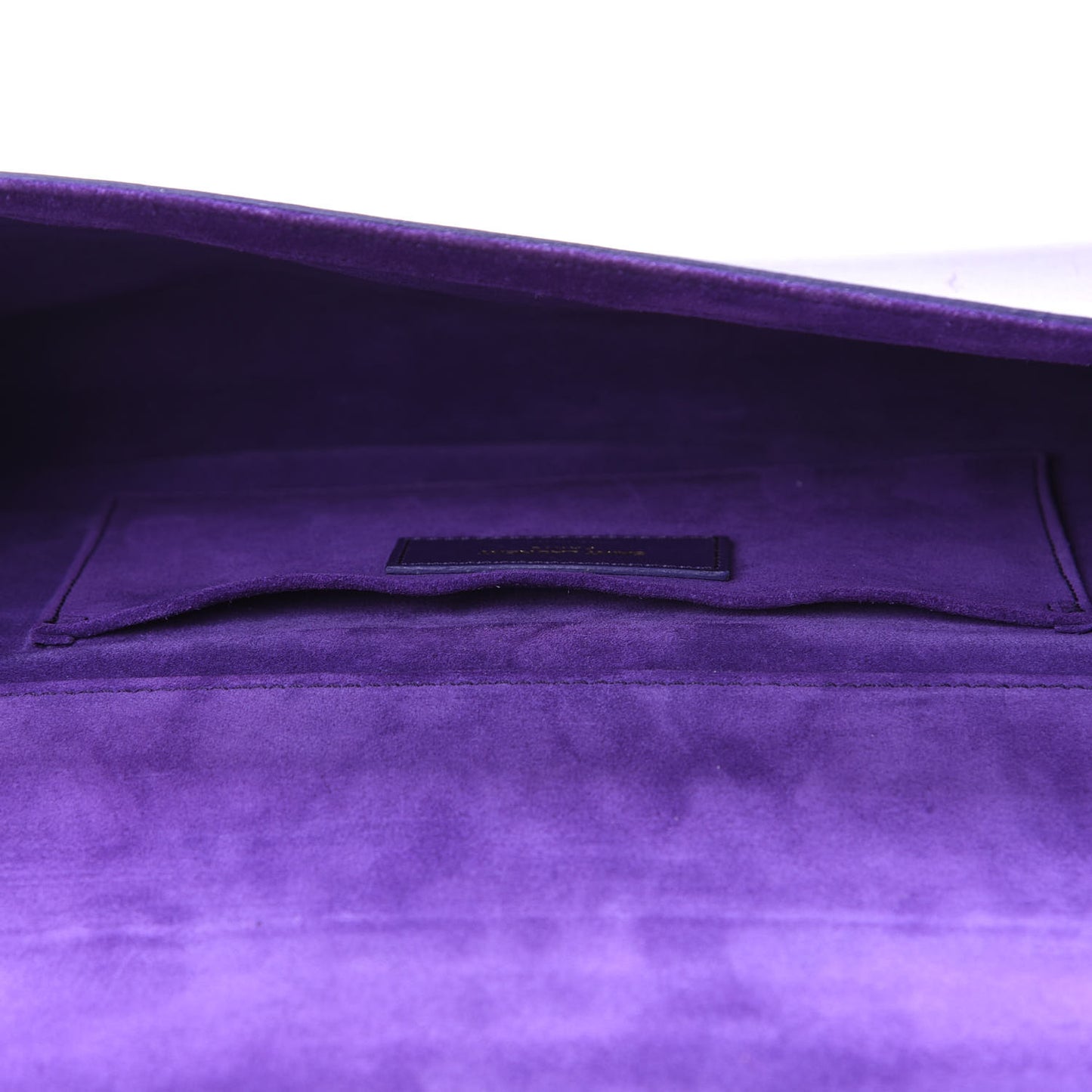 Textured Calfskin Classic Y Ligne Clutch Purple