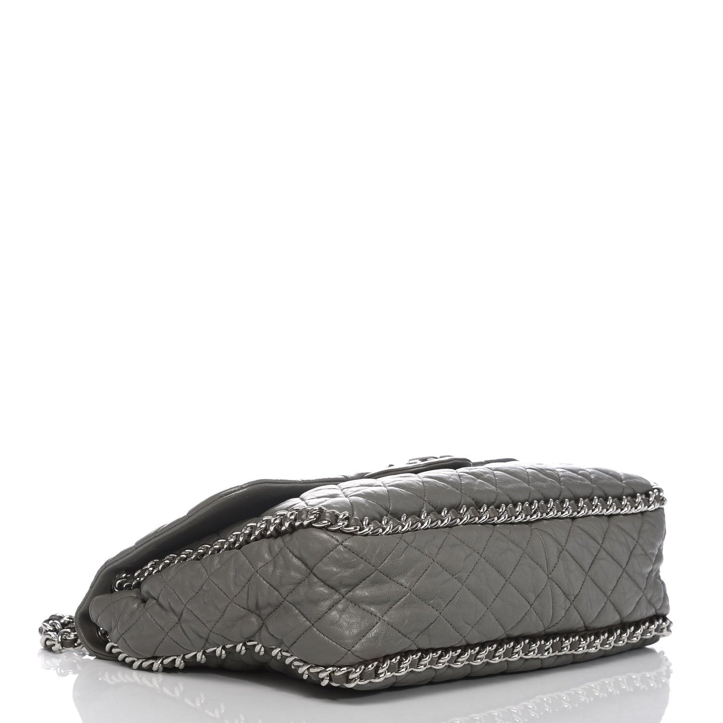 Washed Lambskin Quilted Maxi Chain Around Flap Taupe