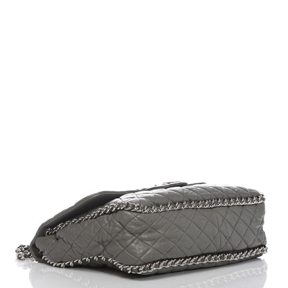 Chanel Washed Lambskin Quilted Maxi Chain Around Flap Taupe 4 of 12