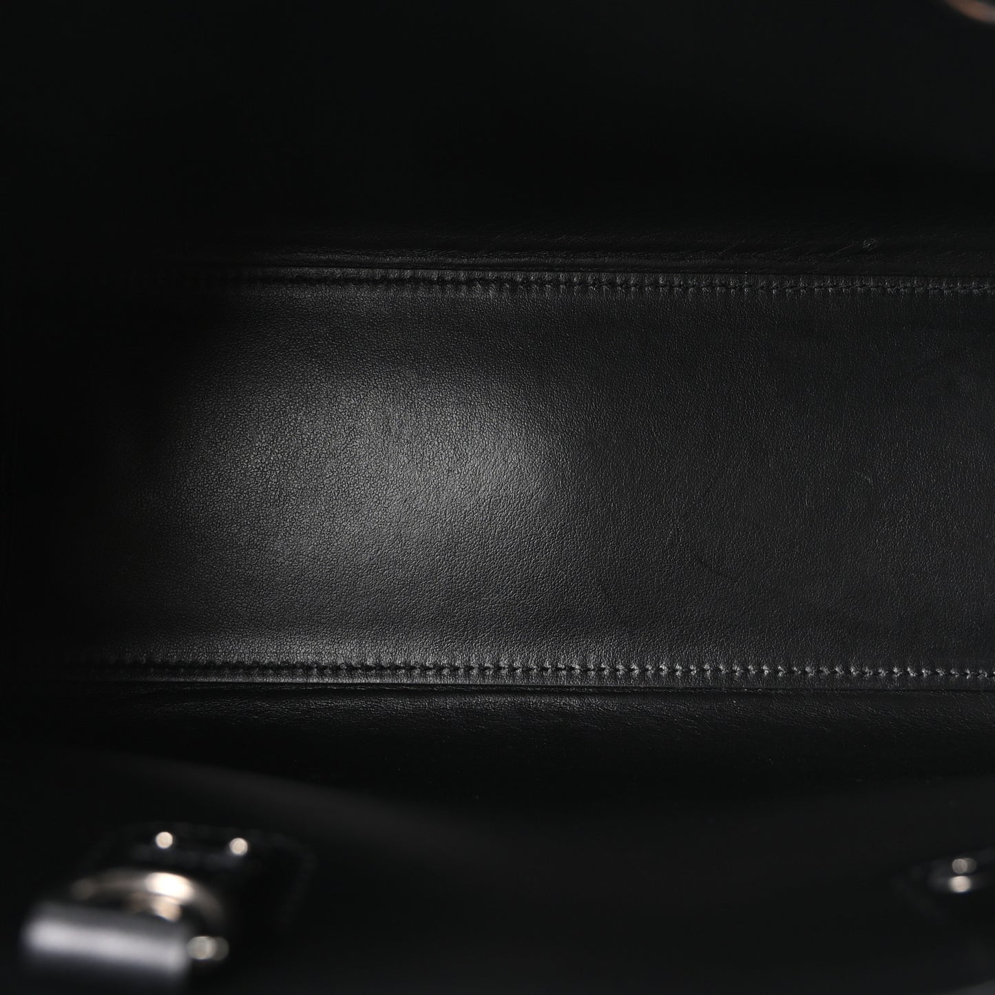 Grained Calfskin Baby Sac De Jour Black