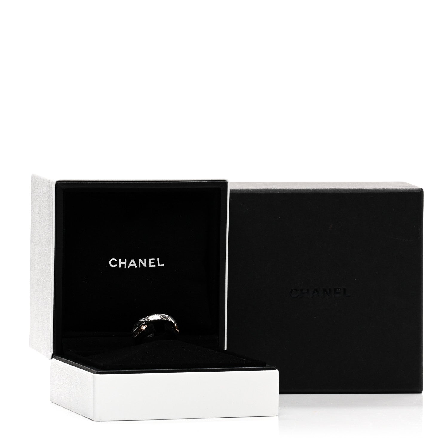 Chanel 18K White Beige Gold Diamond Coco Crush Toi et Moi Ring 52 6 5 of 5