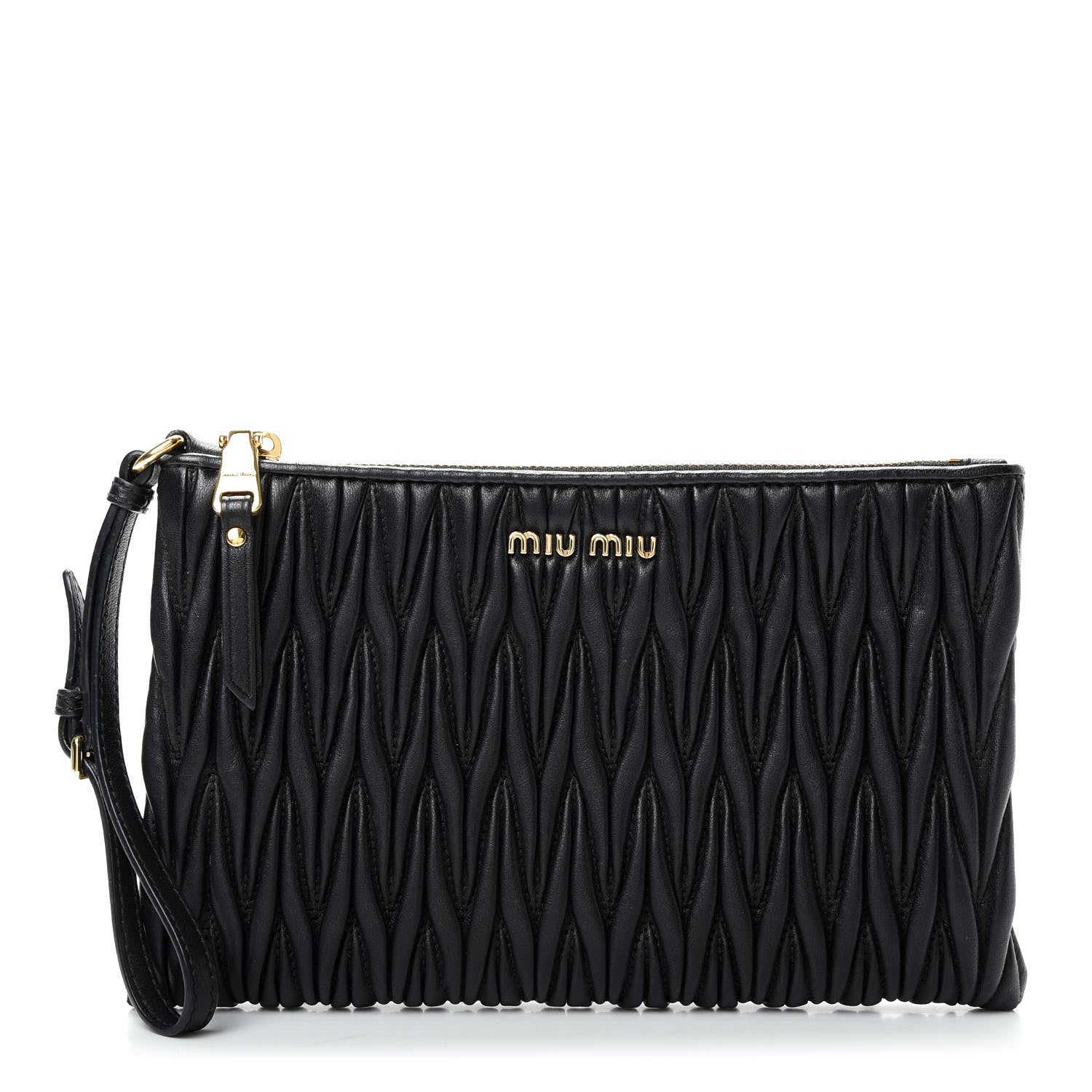 Miu Miu Nappa Matelasse Clutch Black 1 of 7