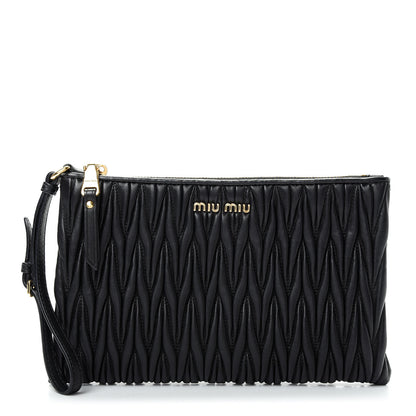 Miu Miu Nappa Matelasse Clutch Black 1 of 7