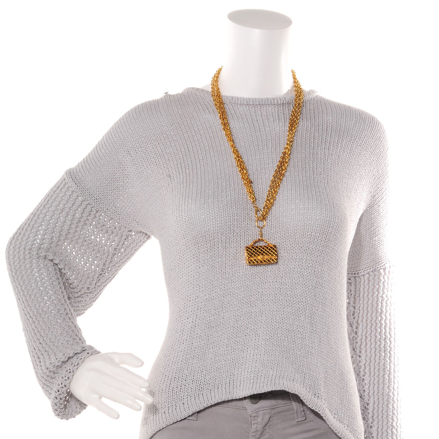 Classic Flap Pendant Necklace Gold