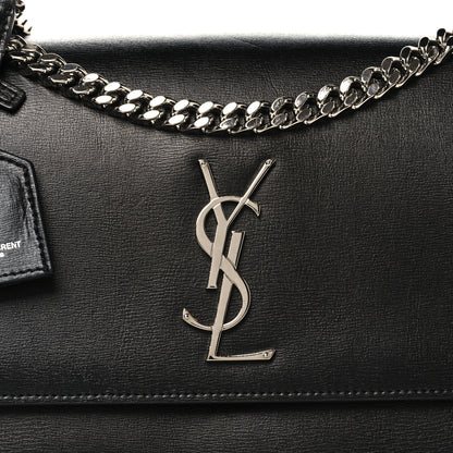 Saint Laurent Calfskin Large Monogram Sunset Black 8 of 10