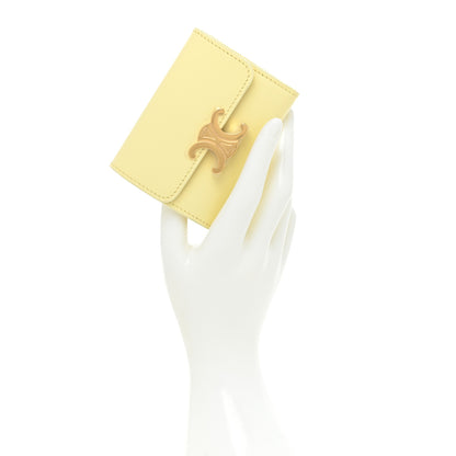 Celine Shiny Smooth Calfksin Triomphe Compact Wallet Soft Yellow 2 of 10
