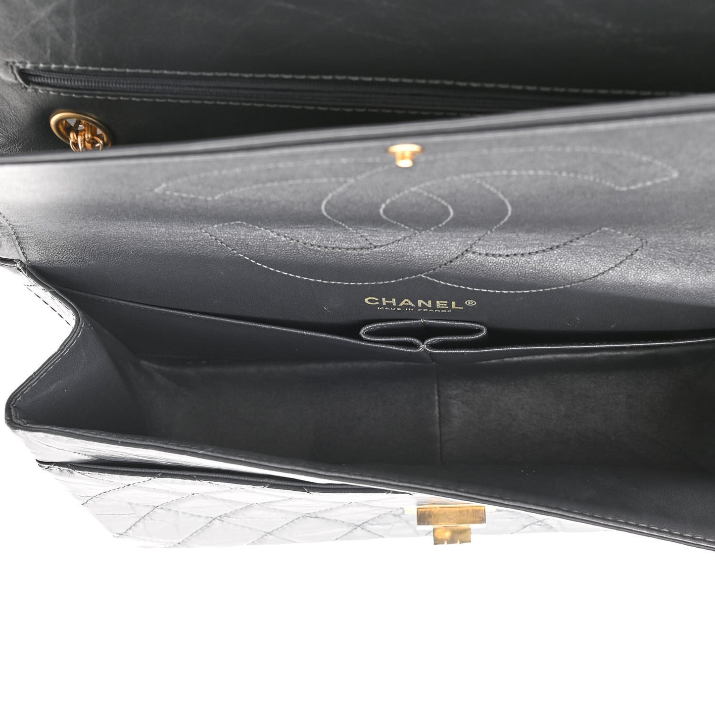 Aged Calfskin Quilted 2.55 Reissue 227 Flap Grey