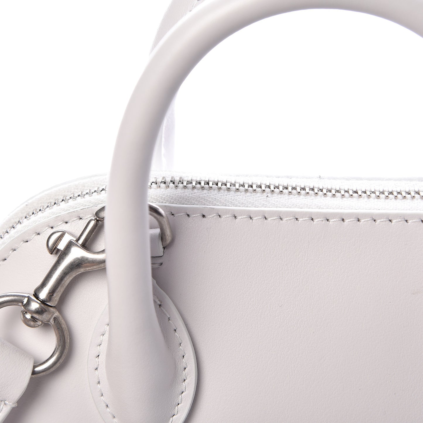 Calfskin Lipstick Logo XXS Ville Top Handle Bag White