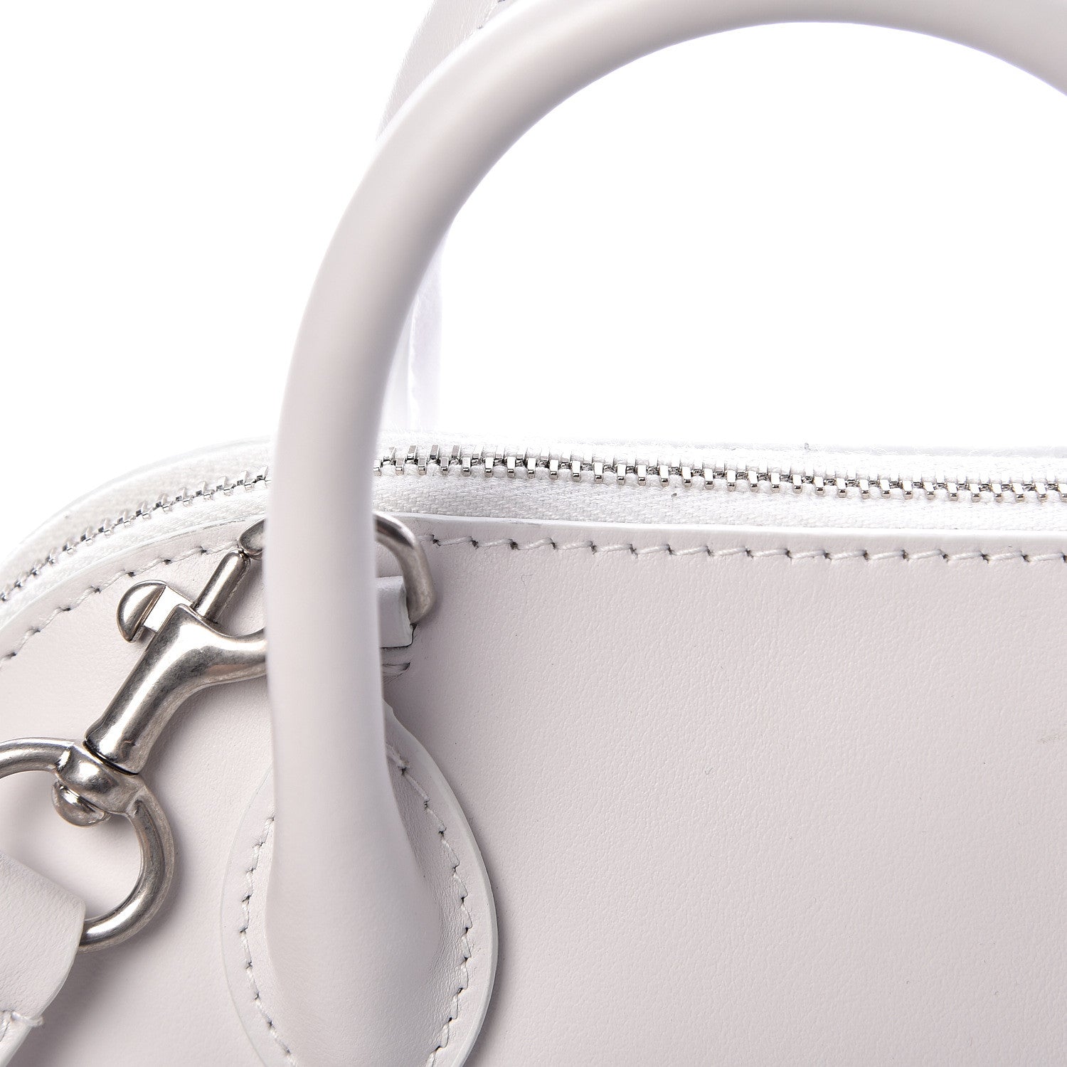 Balenciaga Calfskin Lipstick Logo XXS Ville Top Handle Bag White 9 of 13