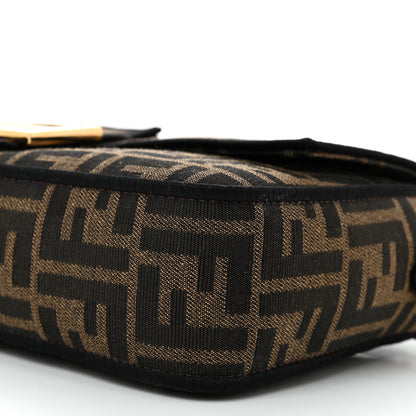 Fendi Fabric Jacquard FF 1974 Medium Baguette Tobacco Moro Black 10 of 11
