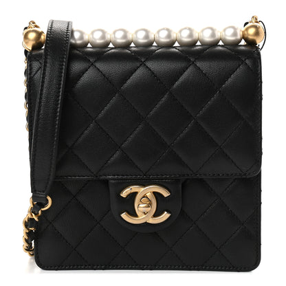 Chanel Goatskin Quilted Chic Pearls Flap Black 1 of 9