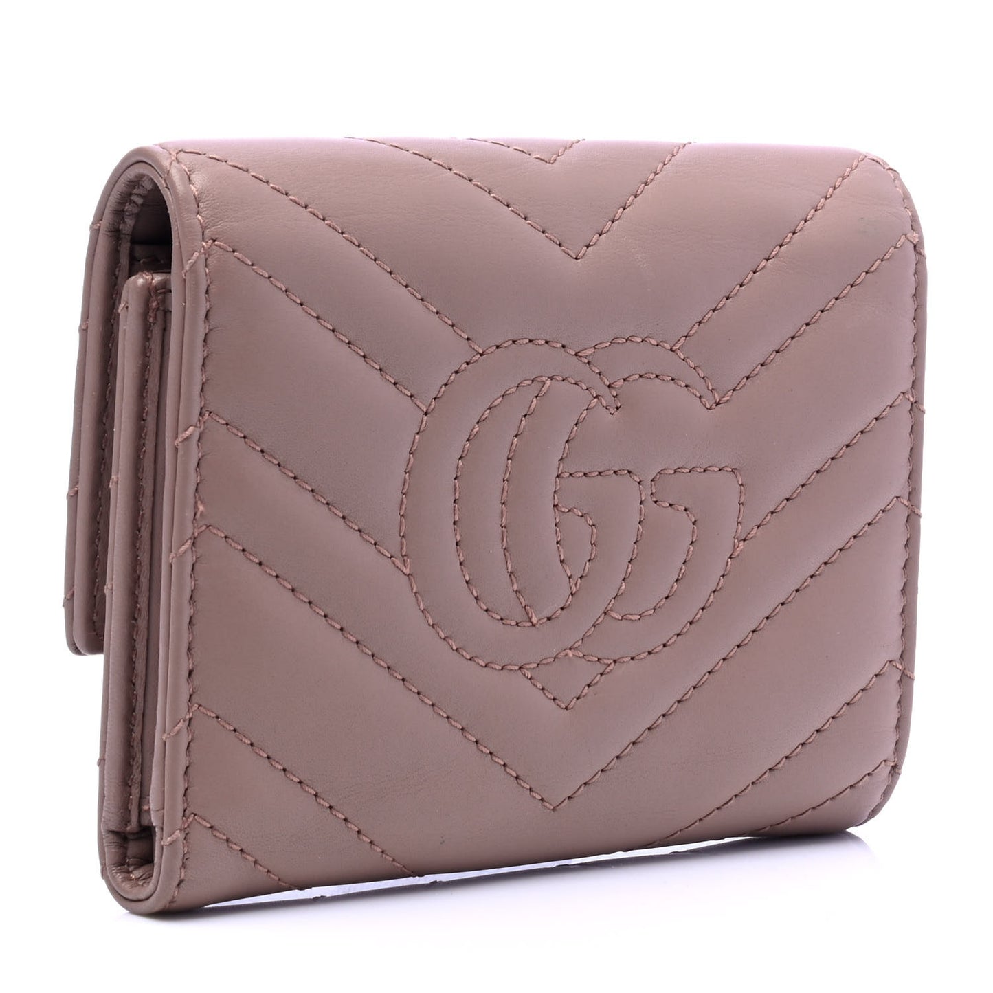Calfskin Matelasse GG Marmont Wallet Porcelain Rose