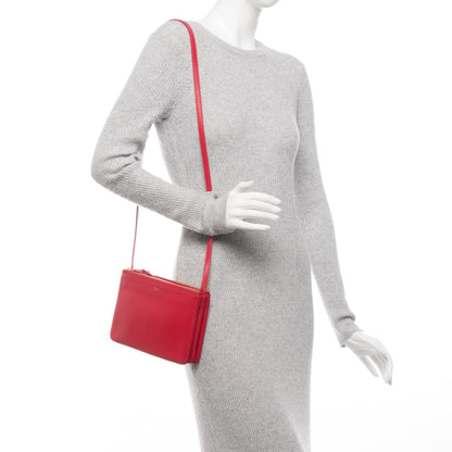 Celine Lambskin Small Trio Crossbody Bag Red 2 of 6