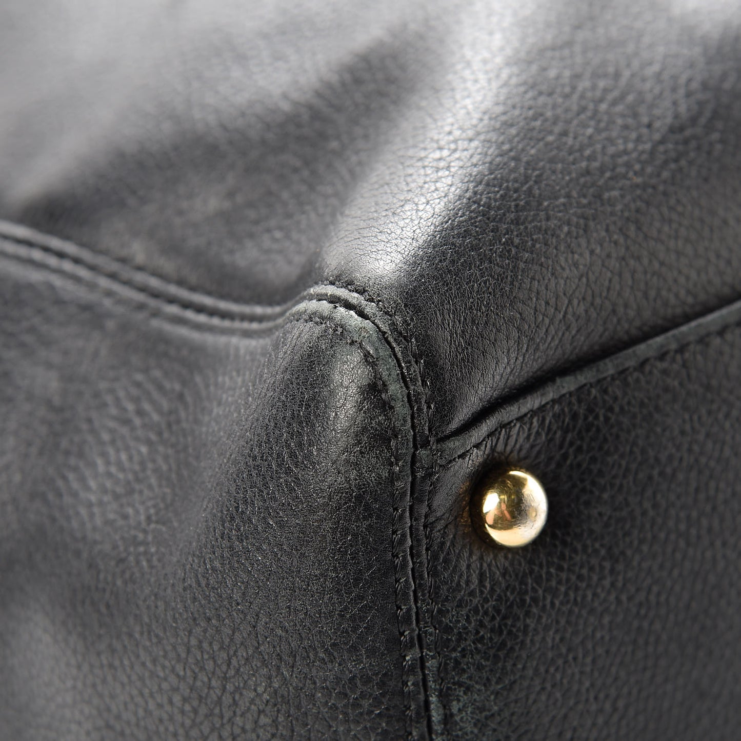 Calfskin Tall Cerf Tote Black