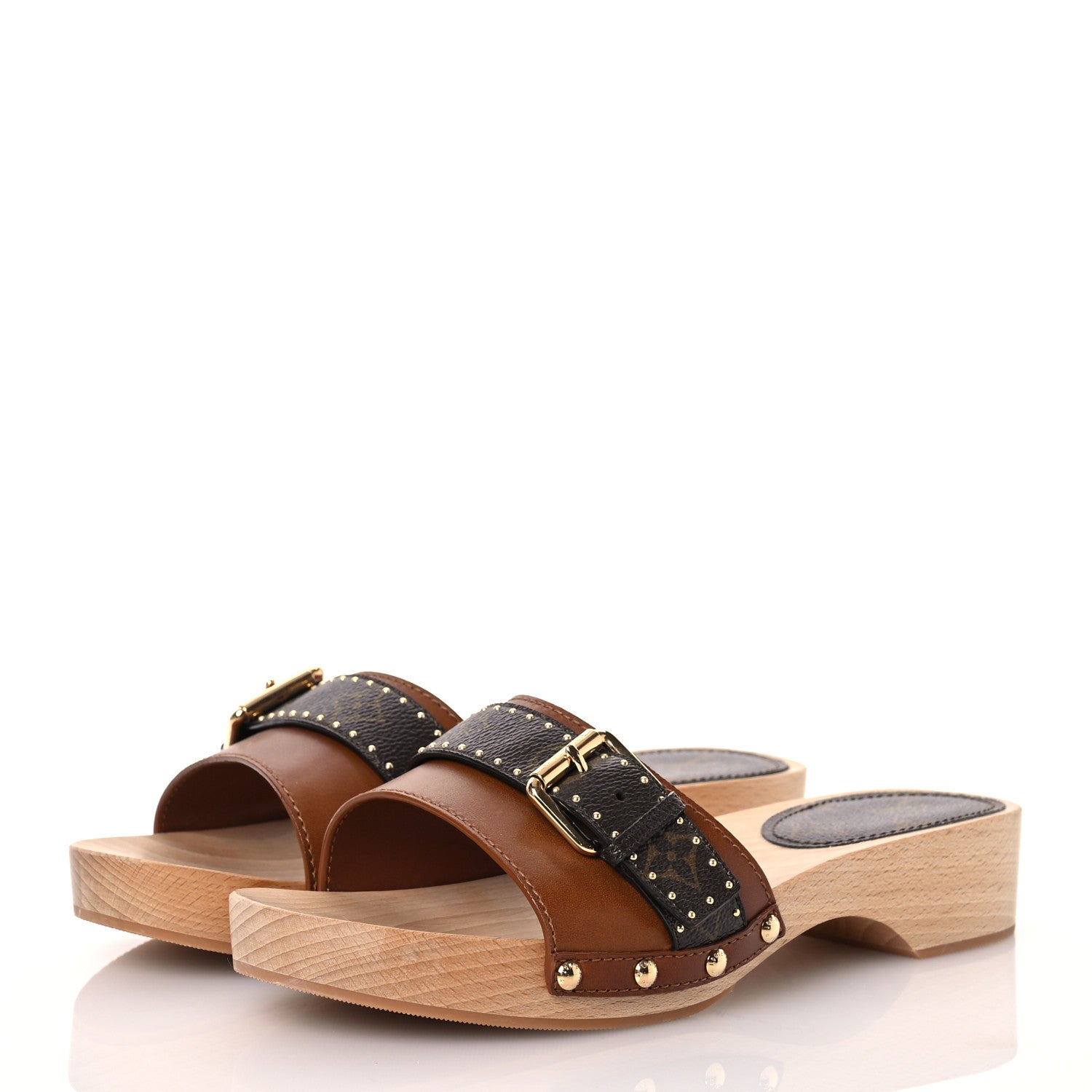 Louis Vuitton Calfskin Monogram Cottage Mule 40 Cognac 3 of 9
