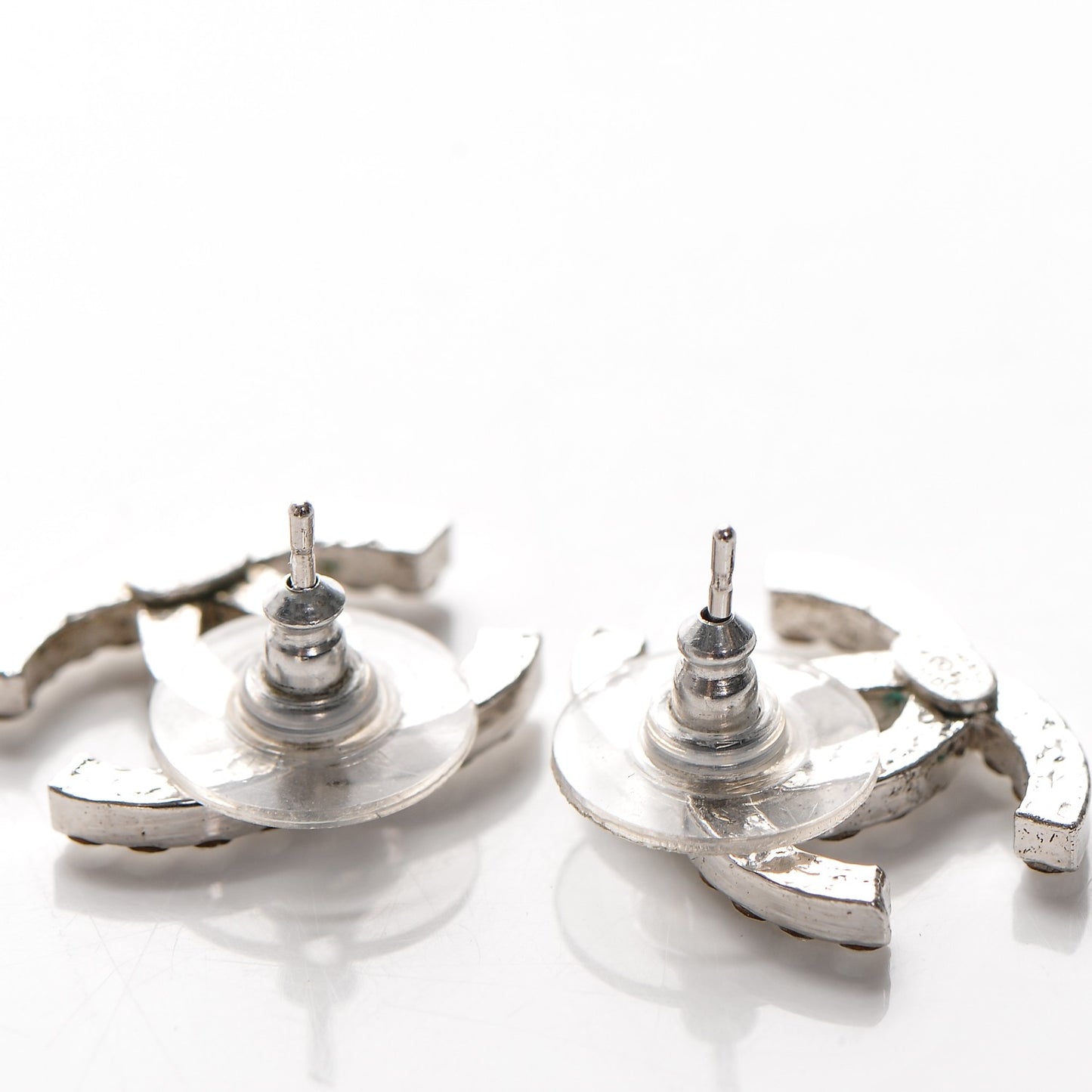 Crystal CC Earrings Silver