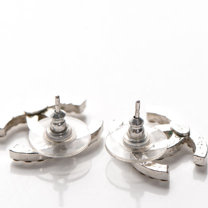 Chanel Crystal CC Earrings Silver 4 of 4