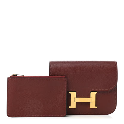 Hermes Evercolor Constance Slim Wallet Rouge H 1 of 10