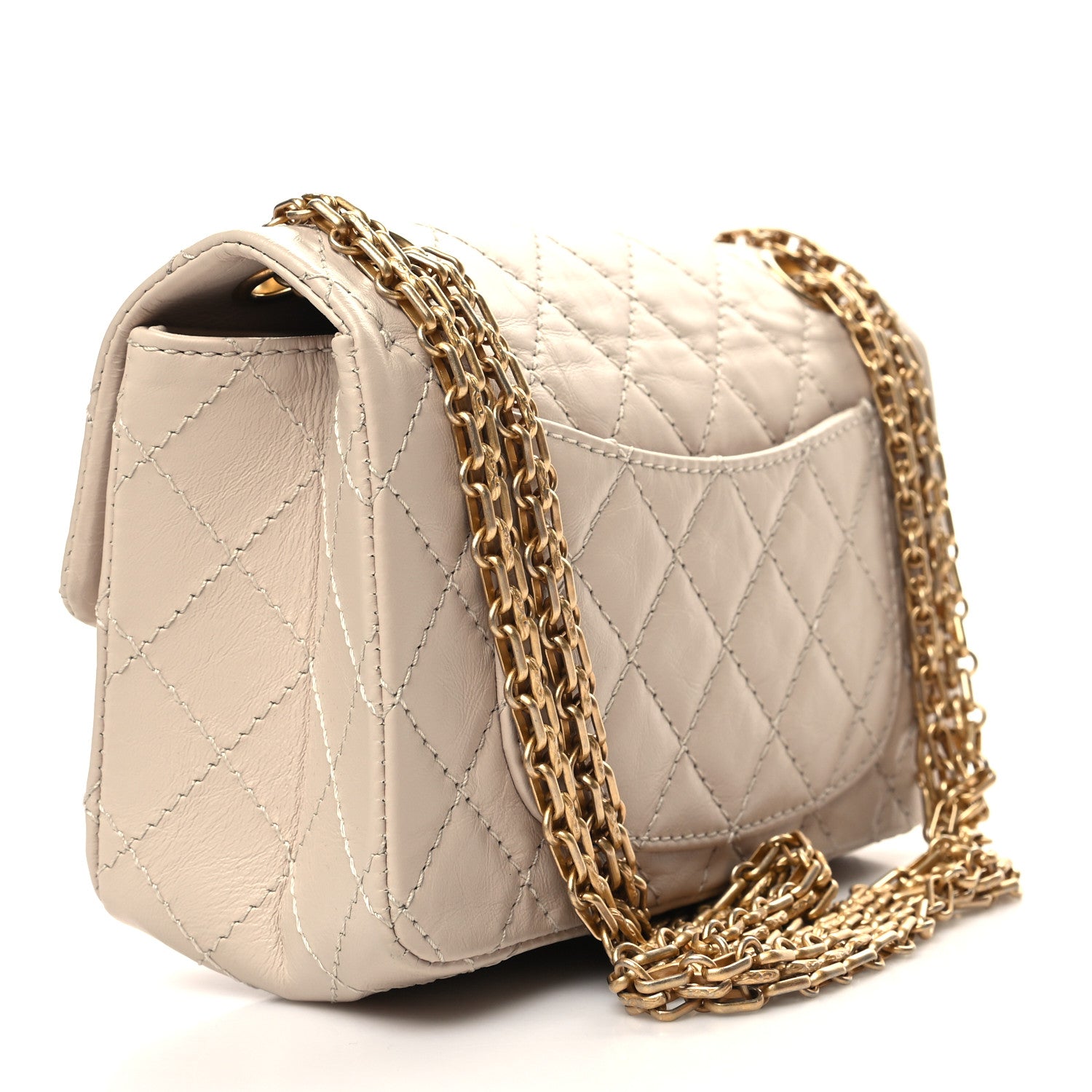Chanel Aged Calfskin Quilted 2.55 Reissue Mini Flap Ecru 3 of 10