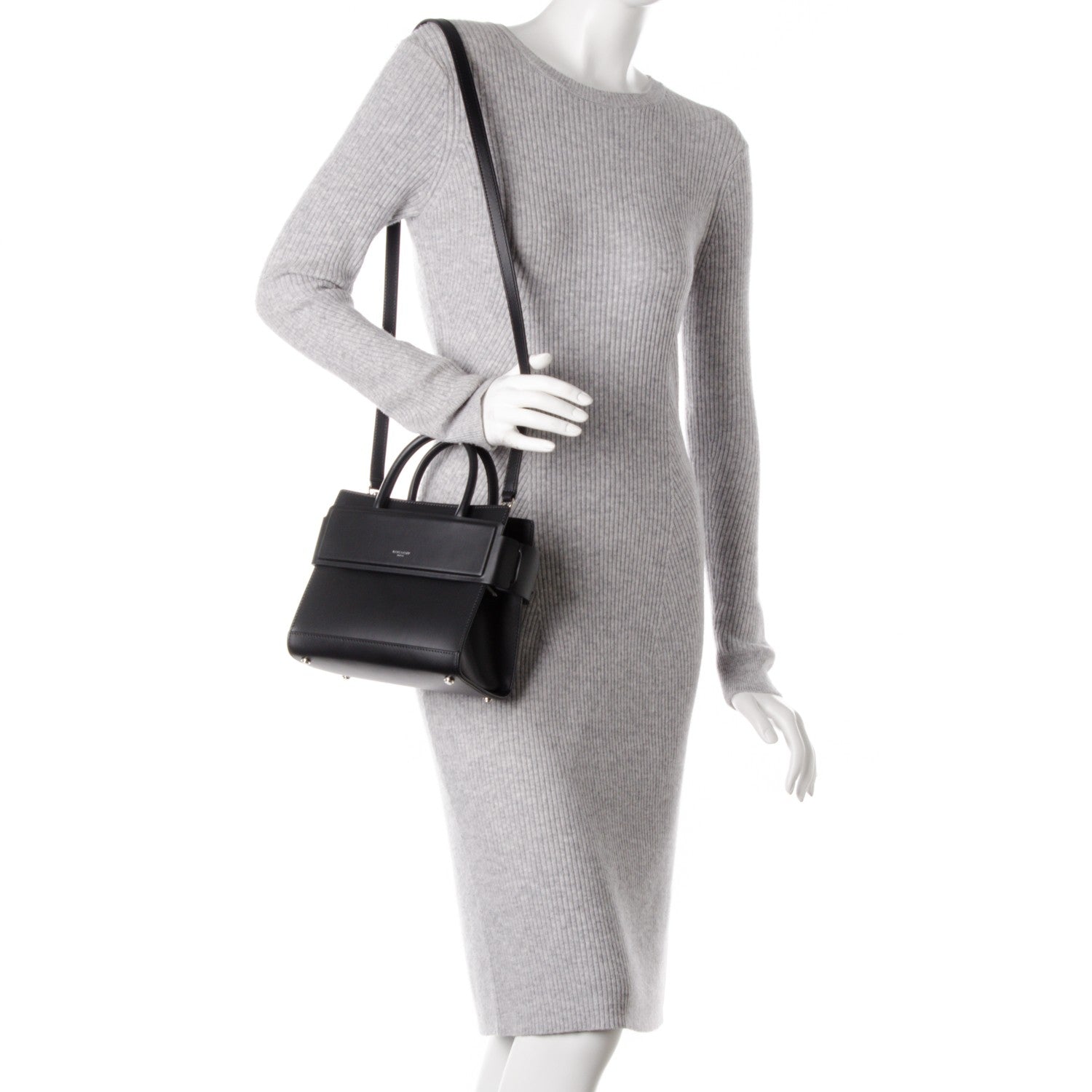 Givenchy Smooth Calfskin Mini Horizon Satchel Black 2 of 6