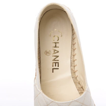Chanel Fabric Biarritz CC Espadrilles 37 Beige 8 of 11