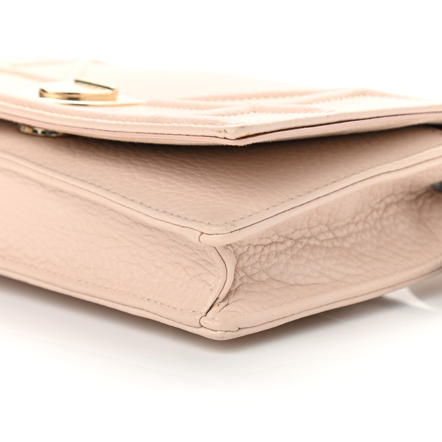 Christian Dior Grained Calfskin Diorama Wallet on Chain Pouch Nude 9 of 13