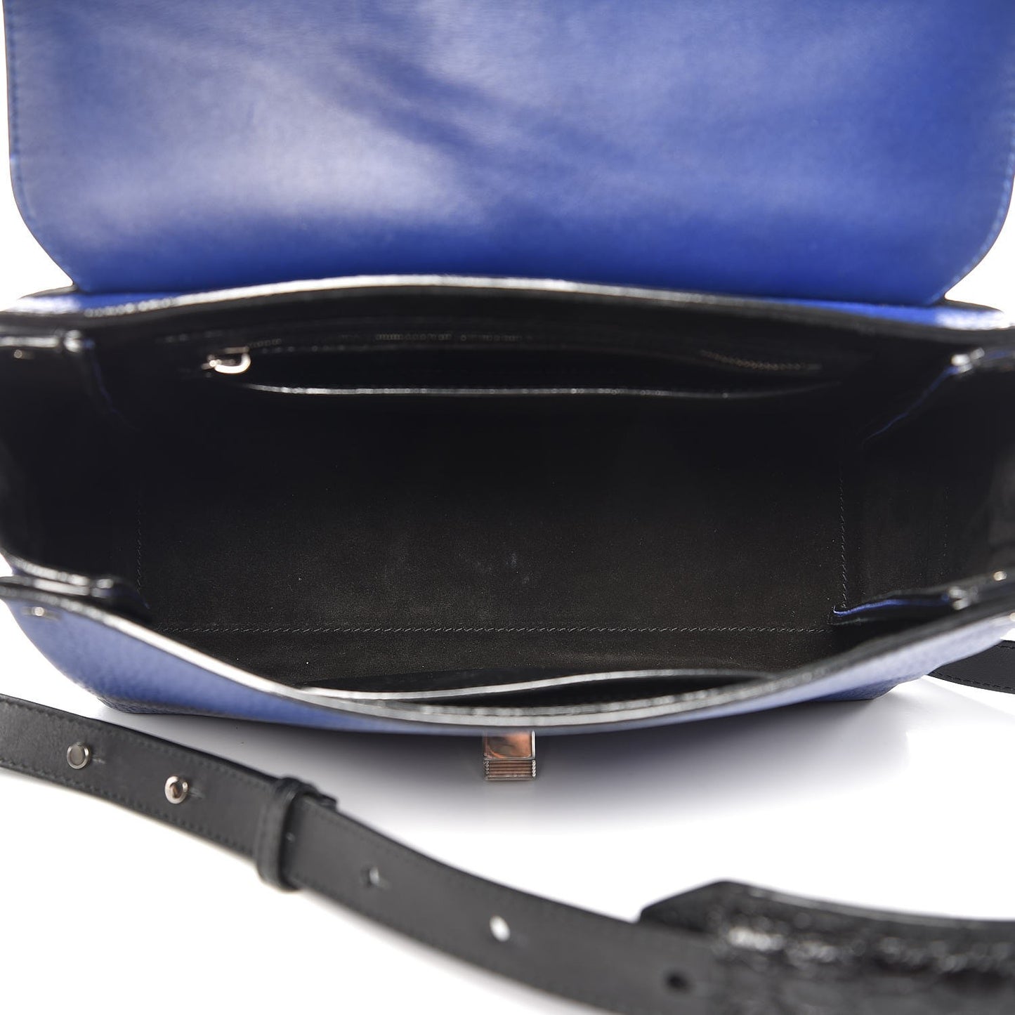 Croc Calfskin Embossed Suede PS Elliot Black Indigo