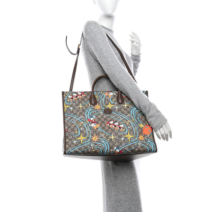Gucci X DISNEY GG Supreme Monogram Donald Duck Retro Interlocking G Shopping Tote Beige Multicolor New Acero 2 of 13