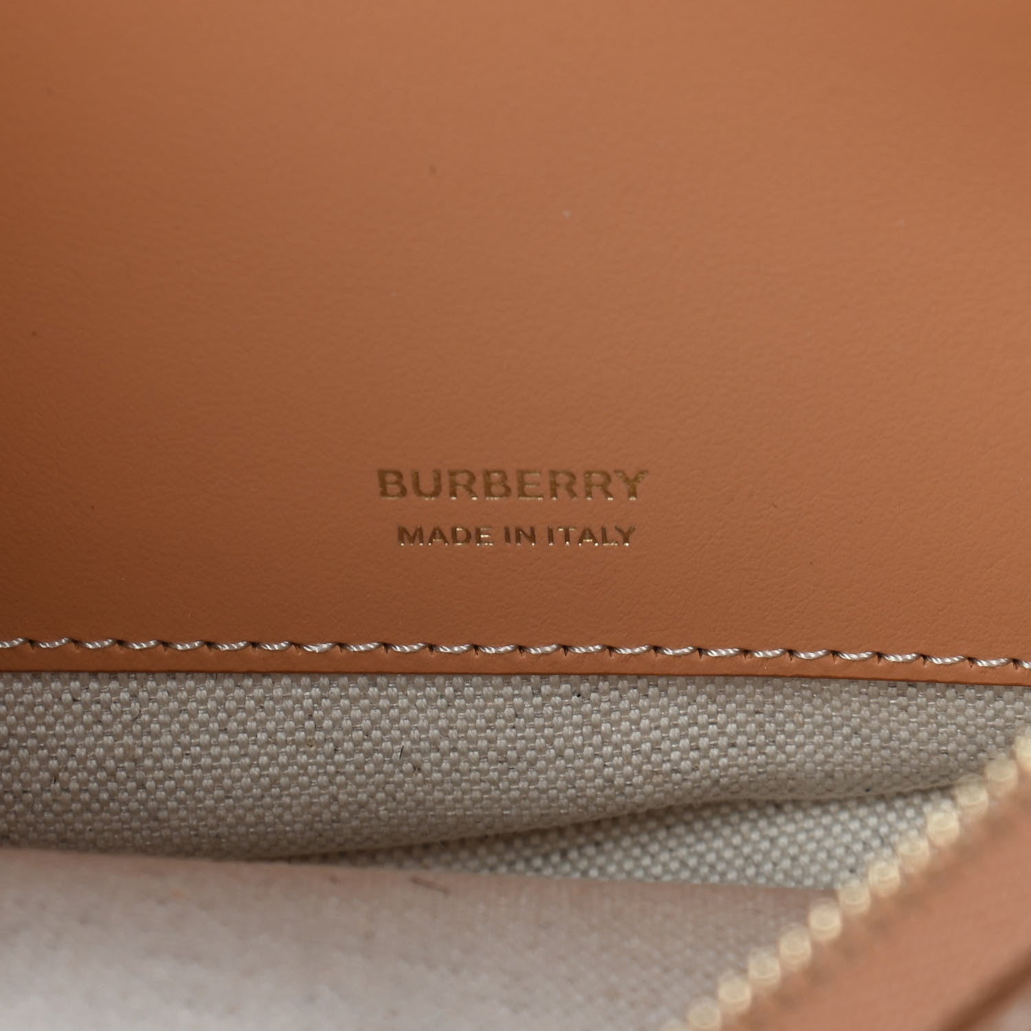 Burberry Canvas Smooth Calfskin Olympia Shoulder Bag Natural Tan 6 of 9