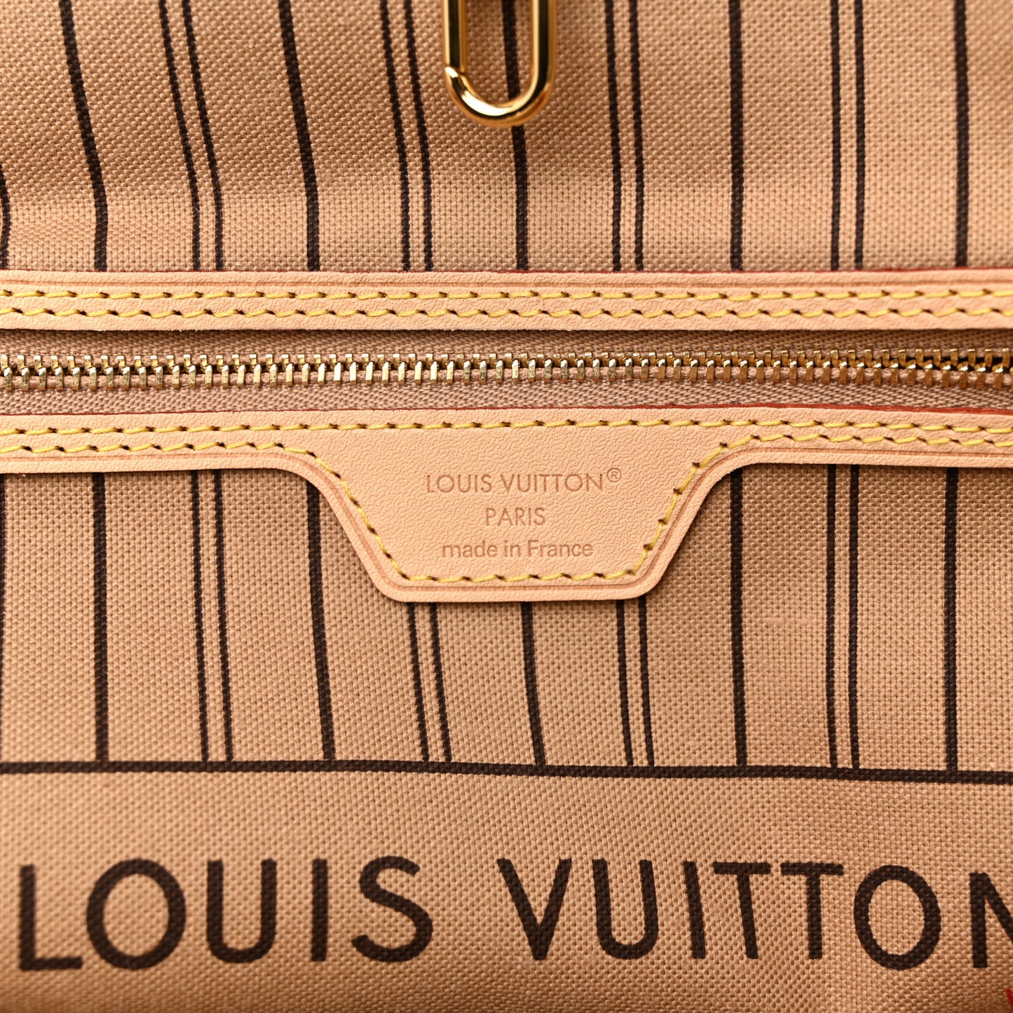 Monogram Stamped Inside Out Neverfull Bandouliere GM Beige