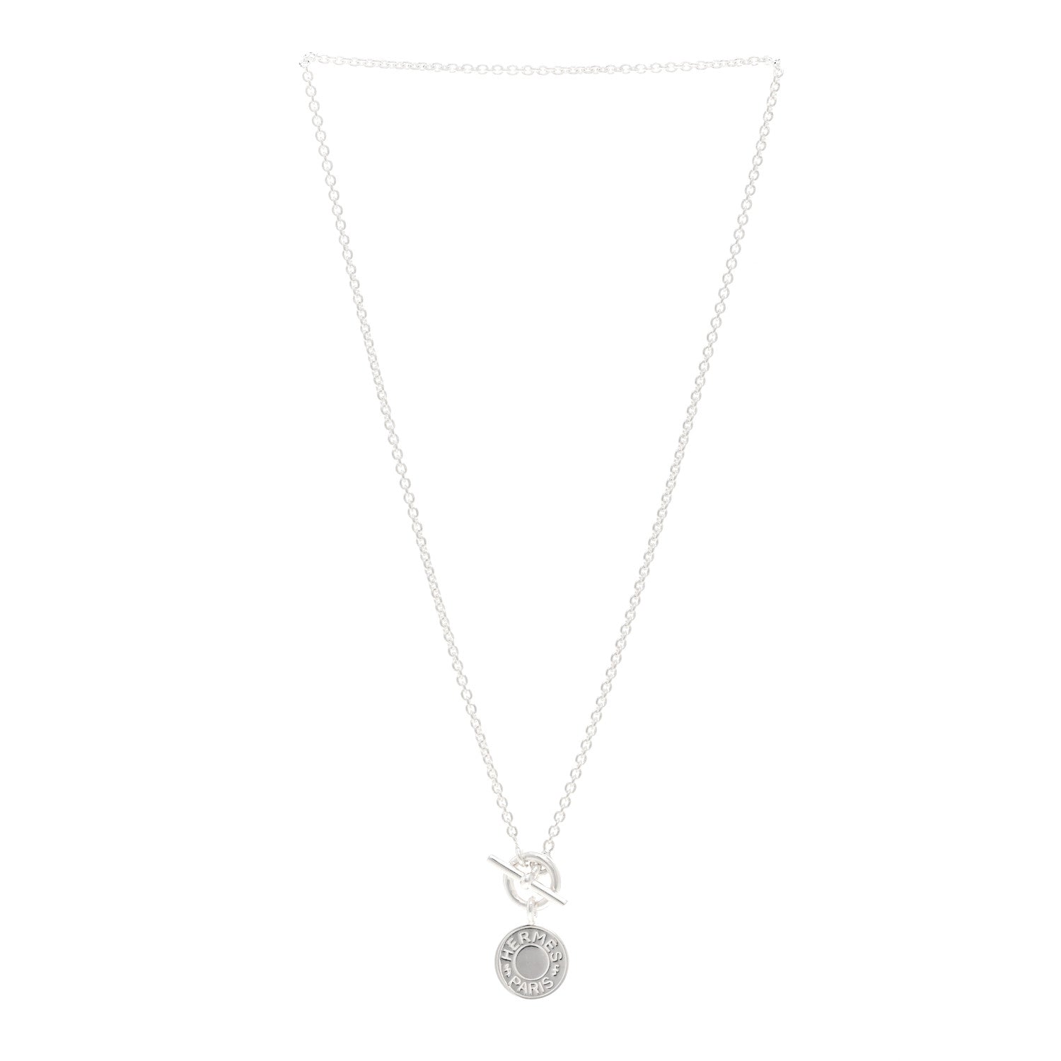 Hermes Sterling Silver Amulettes H Confettis Pendant Necklace 3 of 4