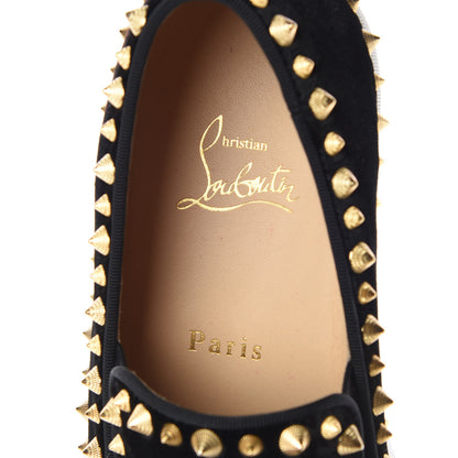 Christian Louboutin Velvet Womens Spikes Pik Boat Sneakers 38.5 Black 11 of 11