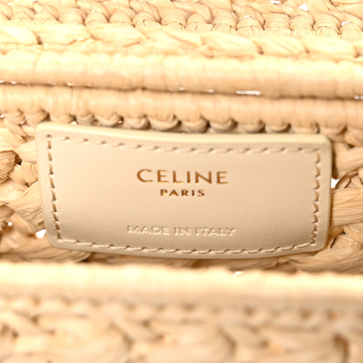 Celine Raffia Effect Claude Chain Shoulder Bag Natural 6 of 9