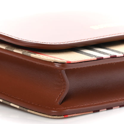 Burberry Calfskin House Check Hampshire Wallet On Chain Tan 7 of 8