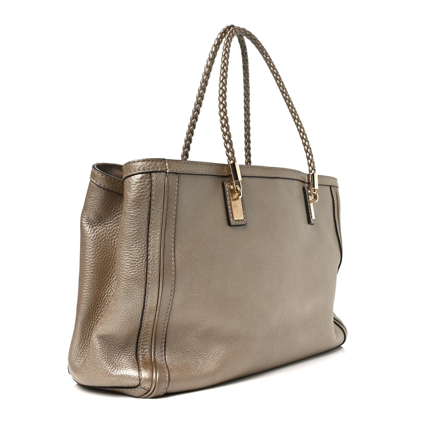 Metallic Pebbled Calfskin Medium Bella Tote Gold