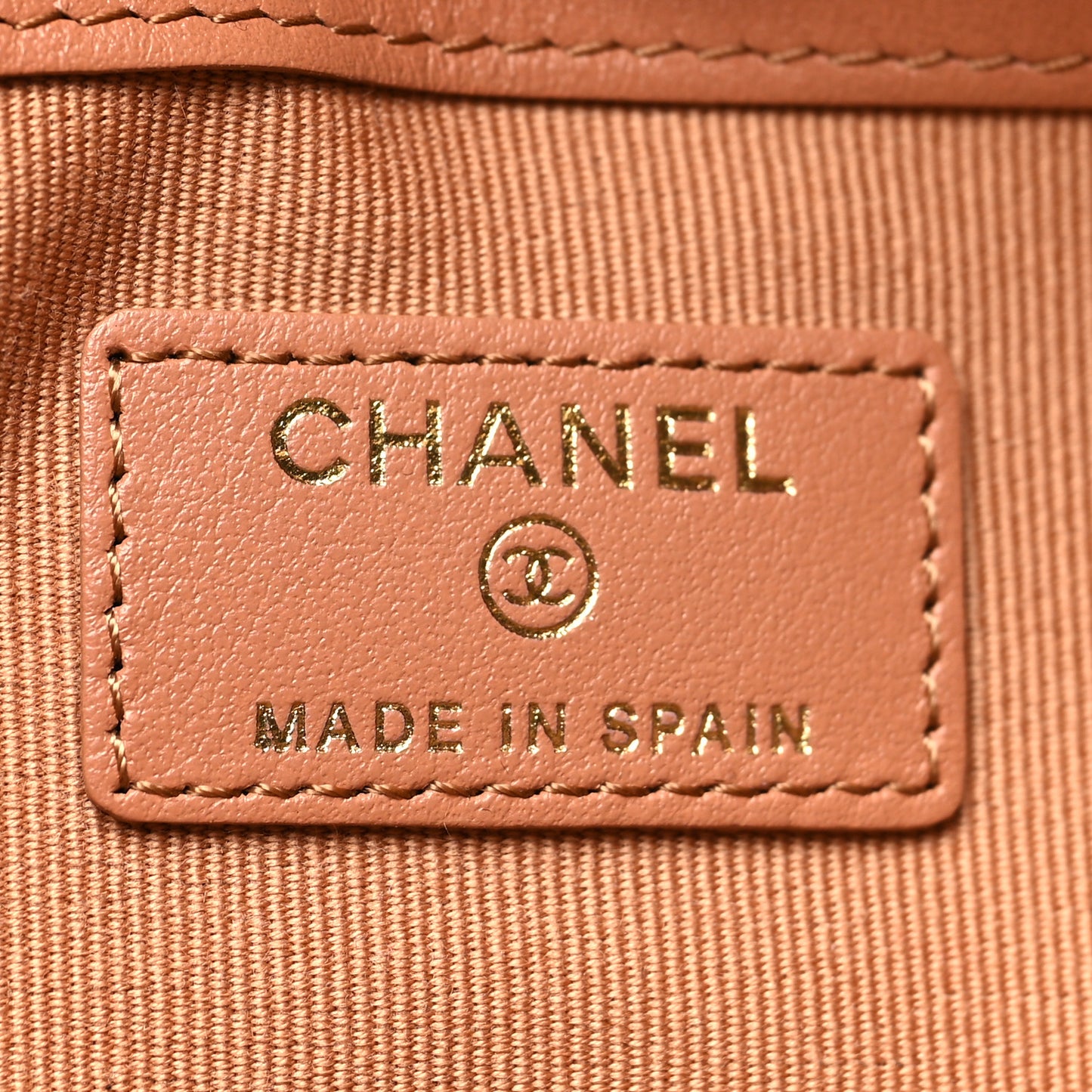 Goatskin Quilted Large Chanel 19 Pouch Brown