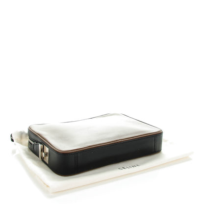Celine Nappa Side Lock Dragonne Clutch Brown Black 4 of 8