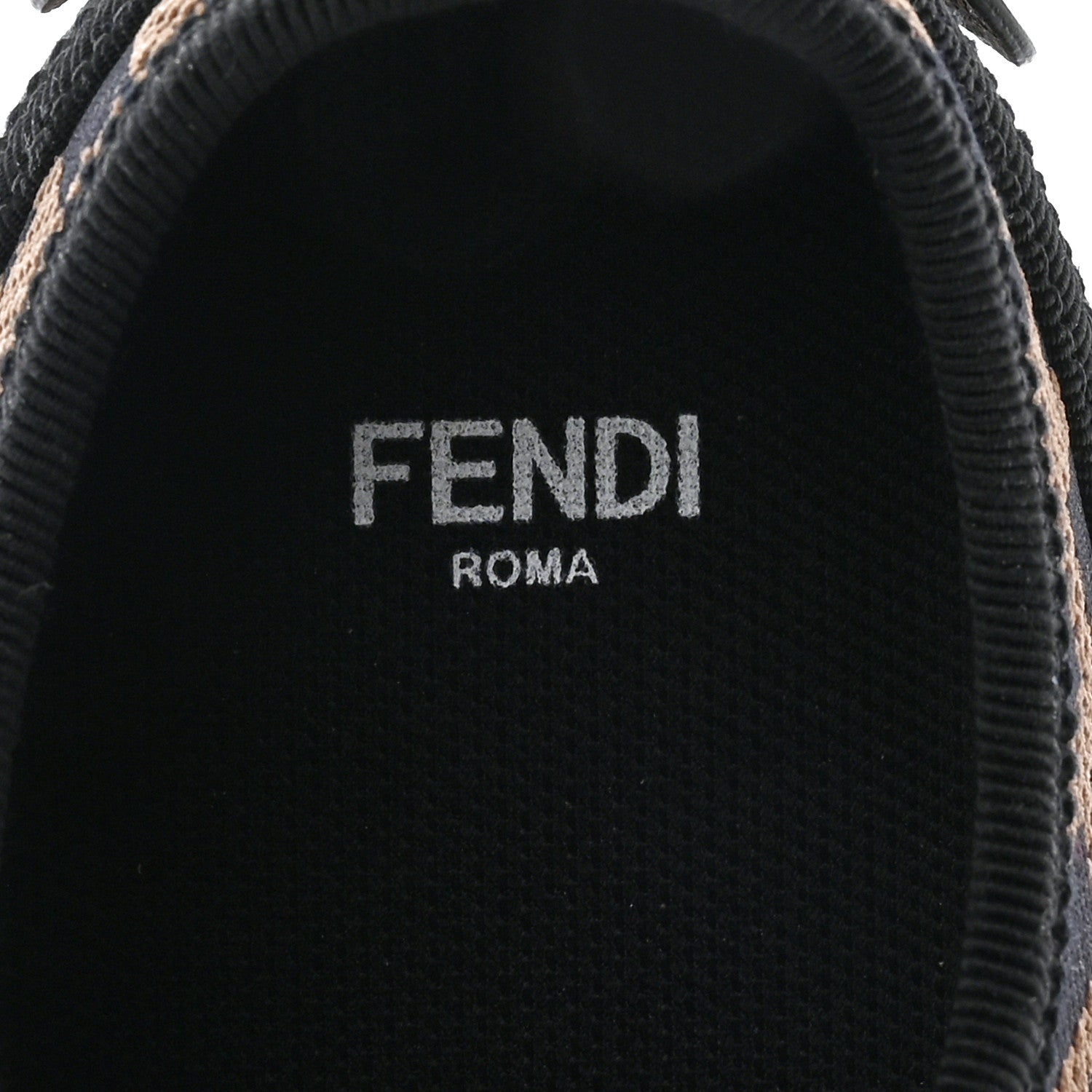 Fendi Fabric FF Micro-Perforated Rise Low Top Sneakers 39 Tobacco Black 7 of 10